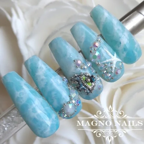 Türkis Urlaubsnägel Sommernägel Sommerfarben Ideen Nägel Gel Tolle Ideen