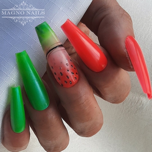Preview: Wassermelone Nageldesign Ideen Sommernägel Naildesign Watermelon