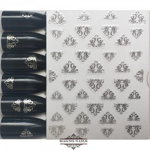 3D Metallic Nail Sticker - silber Seblstklebende Aufkleber Nagelsticker Nagelaufkleber+