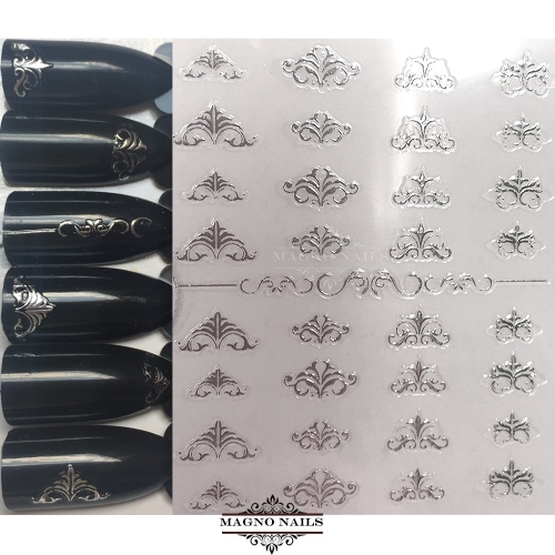 Preview: 3D Metallic Nail Sticker - silber