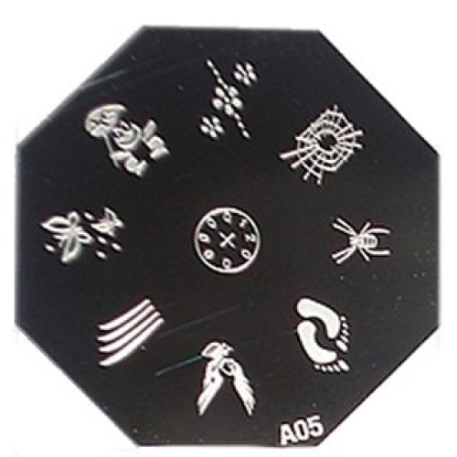 Nail Art Stamping Schablone A05 Spinne Füsse Frosch