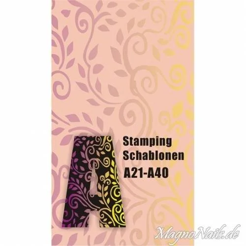 Broschüre für Nail Stamping Schablonen A21 - A40
