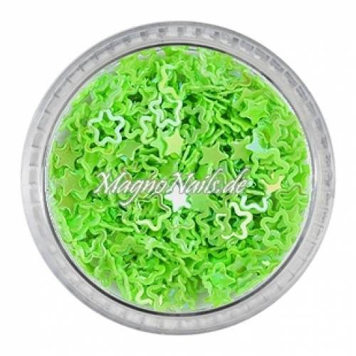 Glitter Shapes - Einlegemotive - Blumen / Sterne hellgrün Nail Art Nails Nagel Nögel Nailart Einleger