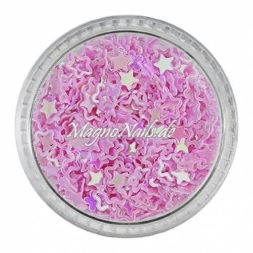 Glitter Shapes - Einlegemotive - Blumen / Sterne rosa Nail Art Nails Nagel Nögel Nailart Einleger