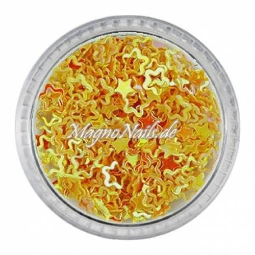 Glitter Shapes - Einlegemotive - Blumen / Sterne orange Nail Art Nails Nagel Nögel Nailart Einleger