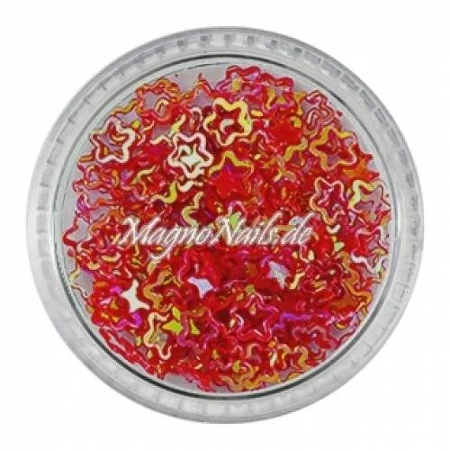 Glitter Shapes - Einlegemotive - Blumen / Sterne rot Nail Art Nails Nagel Nögel Nailart Einleger