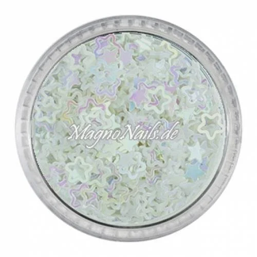 Glitter Shapes - Einlegemotive - Blumen / Sterne weiß Nail Art Nails Nagel Nögel Nailart Einleger
