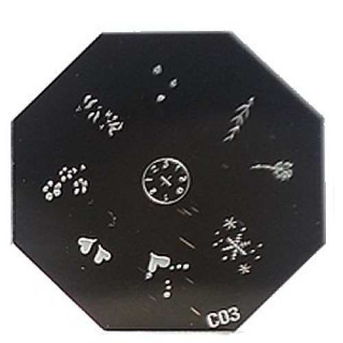 Nail Art Stamping Schablone C03 Herzen Schneeflocken