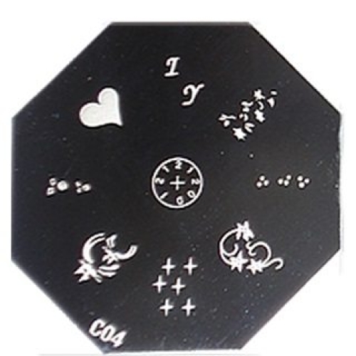 Nail Art Stamping Schablone C04 Katzen French