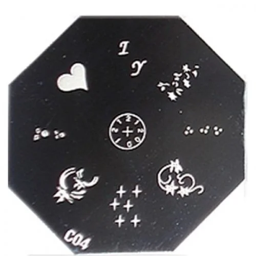 Nail Art Stamping Schablone C04 Katzen French