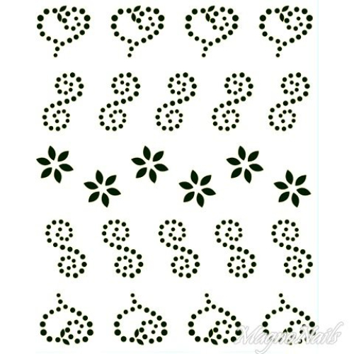 Crystal Nail Sticker - Bindis - schwarz Strasssteine Strass Aufkleber selbstklebende Nailart Nail art