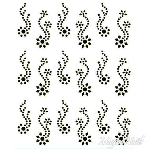 Crystal Nail Sticker - Bindis - schwarz Strasssteine Strass Aufkleber selbstklebende Nailart Nail art