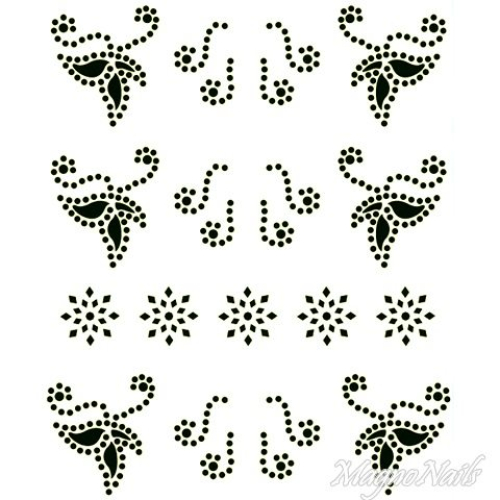 Crystal Nail Sticker - Bindis - schwarz Strasssteine Strass Aufkleber selbstklebende Nailart Nail art