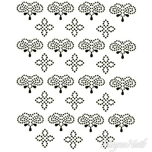 Crystal Nail Sticker - Bindis - schwarz Strasssteine Strass Aufkleber selbstklebende Nailart Nail art