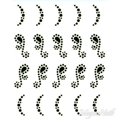 Crystal Nail Sticker - Bindis - schwarz Strasssteine Strass Aufkleber selbstklebende Nailart Nail art