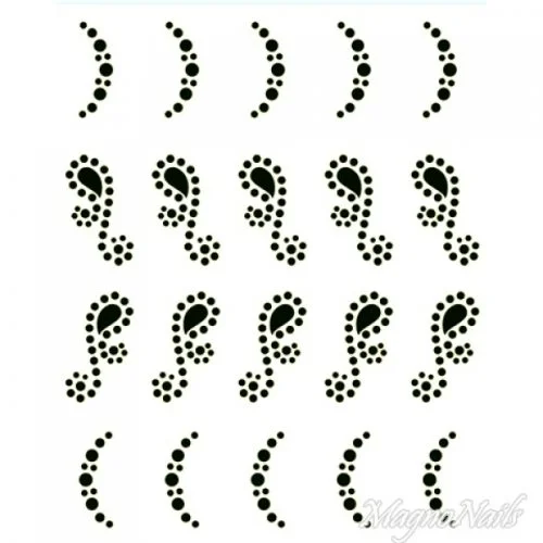 Crystal Nail Sticker - Bindis - schwarz Strasssteine Strass Aufkleber selbstklebende Nailart Nail art