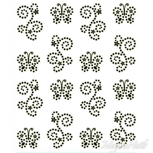 Crystal Nail Sticker - Bindis - schwarz Strasssteine Strass Aufkleber selbstklebende Nailart Nail art