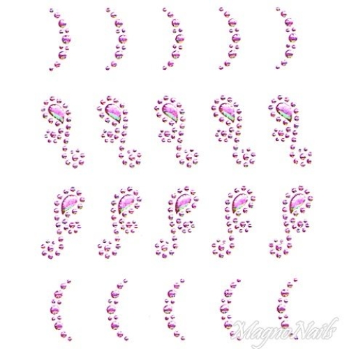 Crystal Nail Sticker - Bindis - pink Strasssteine Strass Aufkleber selbstklebende Nailar Nail art
