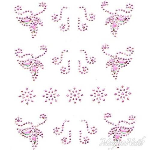 Crystal Nail Sticker - Bindis - pink Strasssteine Strass Aufkleber selbstklebende Nailar Nail art