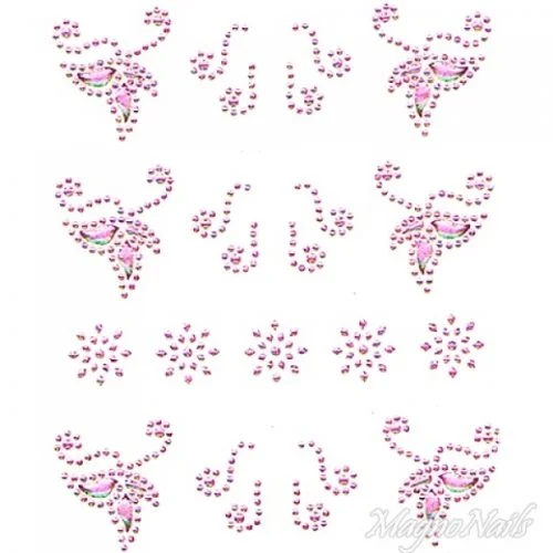 Crystal Nail Sticker - Bindis - pink Strasssteine Strass Aufkleber selbstklebende Nailar Nail art