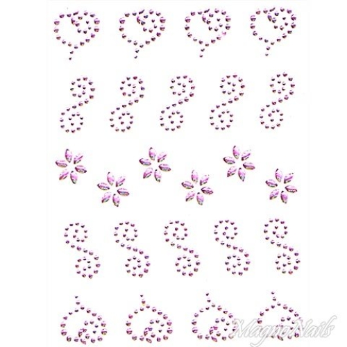 Crystal Nail Sticker - Bindis - pink Strasssteine Strass Aufkleber selbstklebende Nailar Nail art