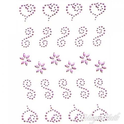 Crystal Nail Sticker - Bindis - pink Strasssteine Strass Aufkleber selbstklebende Nailar Nail art
