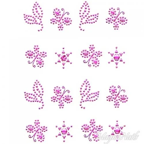 Crystal Nail Sticker - Bindis - pink Strasssteine Strass Aufkleber selbstklebende Nailart Nail art