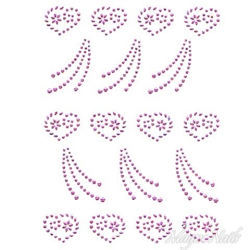 Crystal Nail Sticker - Bindis - pink Strasssteine Strass Aufkleber selbstklebende Nailar Nail art