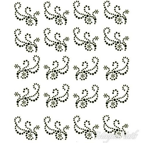 Crystal Nail Sticker - Bindis - schwarz Strasssteine Strass Aufkleber selbstklebende Nailart Nail art