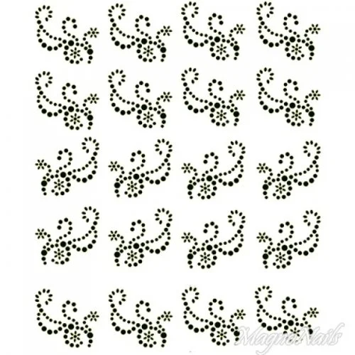 Crystal Nail Sticker - Bindis - schwarz Strasssteine Strass Aufkleber selbstklebende Nailart Nail art