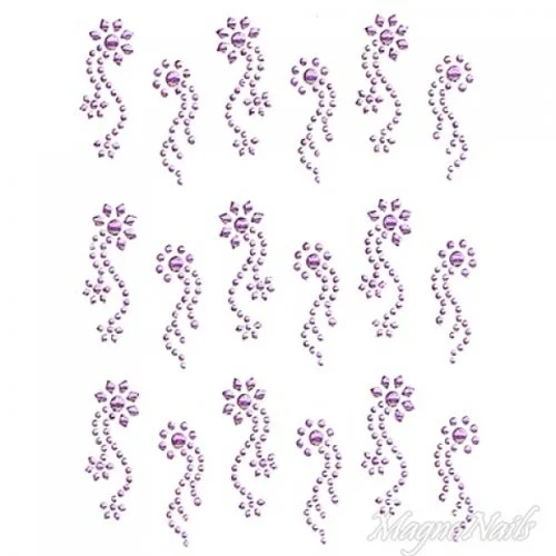 Crystal Nail Sticker - Bindis - lila Strasssteine Strass Aufkleber selbstklebende Nailar Nail art