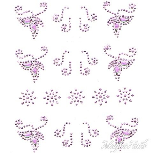 Crystal Nail Sticker - Bindis - lila Strasssteine Strass Aufkleber selbstklebende Nailar Nail art