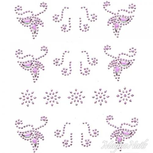 Crystal Nail Sticker - Bindis - lila Strasssteine Strass Aufkleber selbstklebende Nailar Nail art
