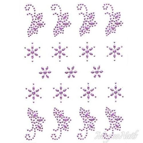 Crystal Nail Sticker - Bindis - lila Strasssteine Strass Aufkleber selbstklebende Nailart Nail art