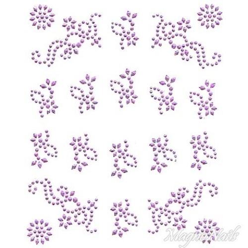 Crystal Nail Sticker - Bindis - lila Strasssteine Strass Aufkleber selbstklebende Nailar Nail art