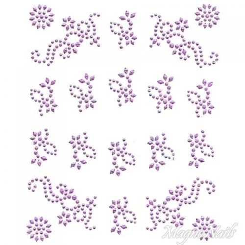 Crystal Nail Sticker - Bindis - lila Strasssteine Strass Aufkleber selbstklebende Nailar Nail art