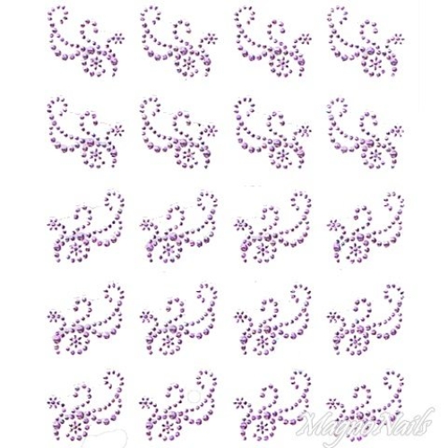 Crystal Nail Sticker - Bindis - lila Strasssteine Strass Aufkleber selbstklebende Nailar Nail art