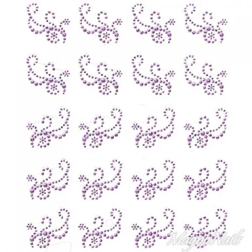 Crystal Nail Sticker - Bindis - lila Strasssteine Strass Aufkleber selbstklebende Nailar Nail art