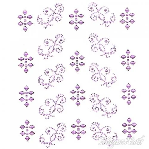 Crystal Nail Sticker - Bindis - lila Strasssteine Strass Aufkleber selbstklebende Nailar Nail art