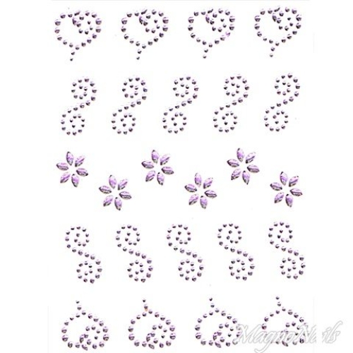 Crystal Nail Sticker - Bindis - lila Strasssteine Strass Aufkleber selbstklebende Nailar Nail art