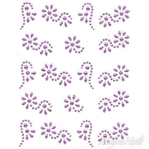 Crystal Nail Sticker - Bindis - lila Strasssteine Strass Aufkleber selbstklebende Nailar Nail art