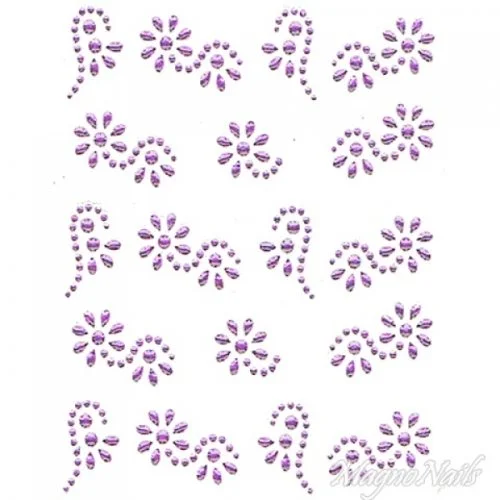 Crystal Nail Sticker - Bindis - lila Strasssteine Strass Aufkleber selbstklebende Nailar Nail art