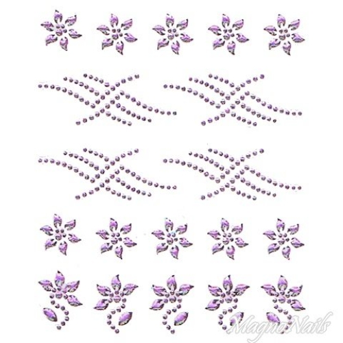 Crystal Nail Sticker - Bindis - lila Strasssteine Strass Aufkleber selbstklebende Nailar Nail art