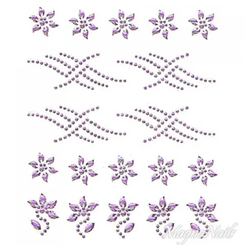 Crystal Nail Sticker - Bindis - lila Strasssteine Strass Aufkleber selbstklebende Nailar Nail art