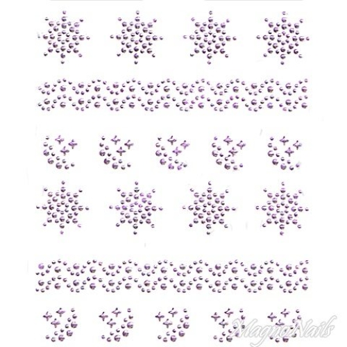 Crystal Nail Sticker - Bindis - lila Strasssteine Strass Aufkleber selbstklebende Nailar Nail art