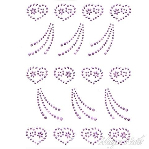 Crystal Nail Sticker - Bindis - lila Strasssteine Strass Aufkleber selbstklebende Nailar Nail art