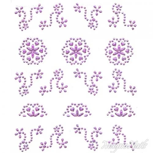 Crystal Nail Sticker - Bindis - lila Strasssteine Strass Aufkleber selbstklebende Nailar Nail art