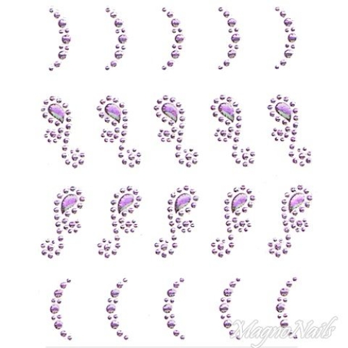 Crystal Nail Sticker - Bindis - lila Strasssteine Strass Aufkleber selbstklebende Nailar Nail art