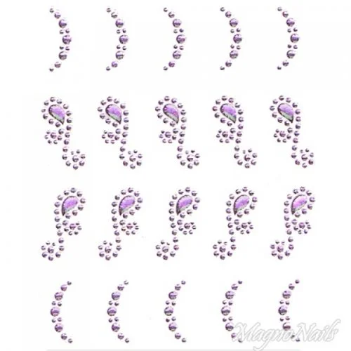 Crystal Nail Sticker - Bindis - lila Strasssteine Strass Aufkleber selbstklebende Nailar Nail art