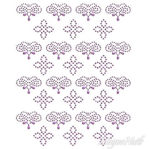 Crystal Nail Sticker - Bindis - lila Strasssteine Strass Aufkleber selbstklebende Nailar Nail art